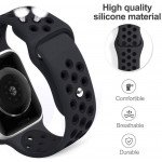 Wholesale Breathable Sport Strap Wristband Replacement for Apple Watch Series 9/8/7/6/5/4/3/2/1/SE - 41MM/40MM/38MM (NavyBlue Black)